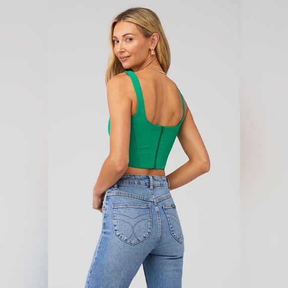 Amanda Uprichard Women's Fisher Top in Jungle Green Size Medium - Picture 3 of 7